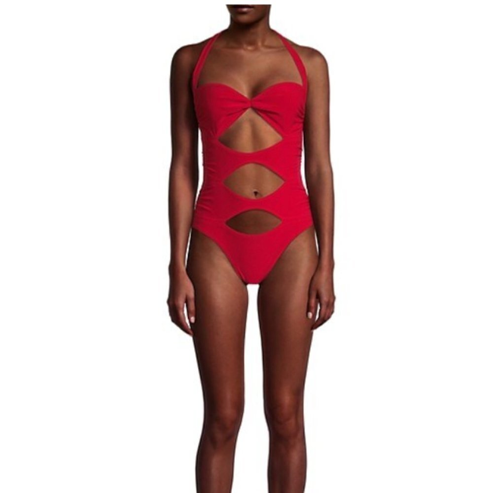 Norma Kamali Mio‎ Cut-Out One-Piece Swimsuit - Size Medium